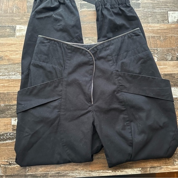 NWT RtA Zelie Curved Zip Detail Trouser Black Pants - Picture 10 of 16